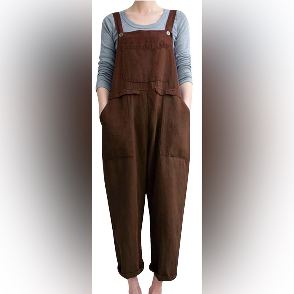 Elegant Brown Women's Jumpsuit - Picture 5 of 8
